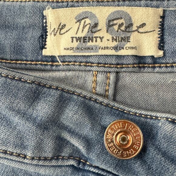 Free People SZ 29 Jeans Just Float on Flare Hi-Rise Stretch Frayed We The Free - Picture 8 of 10